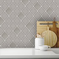Trellis Tile Charcoal Wallpaper - Charcoal
