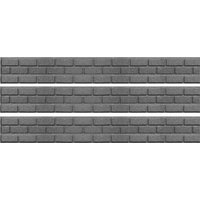 Set Of 3 Grey Brick Rubber Edging 3 Brick - Grey