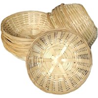 Round Bamboo Bread Baskets (6pk or 12pk) - Natural / 600g