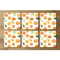 Pumpkin Illustrations Coaster - Orange