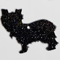 Glitter Yorkshire Terrier Style 1 Christmas Decoration - Black