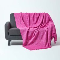 Homescapes Nirvana Slub Cotton Throw - Pink