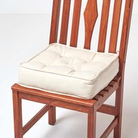 Cotton Dining Chair Booster Cushion - Cream