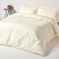 Egyptian Cotton Duvet Cover with Pillowcase - Cream / Superking