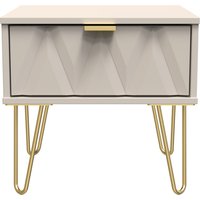 Diamond Ready Assembled 1 Drawer Bedside Cabinet with Legs - Kashmir Matt