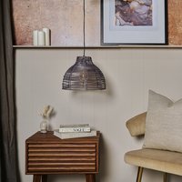 Lobster Wicker Rattan Grey Ceiling Pendant Light Shade - Grey