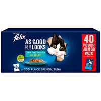 Felix, Pack of 40 Felix As Good as it Looks Ocean Feasts in Jelly Pouches Felix, Pack of 40 Felix As Good as it Looks Ocean Feasts in Jelly Pouches