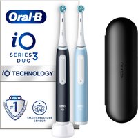 Oral-B iO3 Matt Black Ice Blue Toothbrush Duo Case - Black
