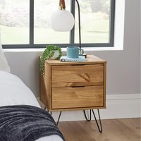 Home Source Acadia 2 Drawer Bedside - Antique pine