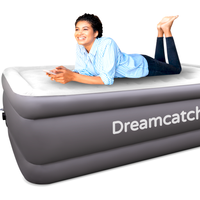 Dreamcatcher, Inflatable Mattress Double Air Bed with Built in Pump - Grey Dreamcatcher, Inflatable Mattress Double Air Bed with Built in Pump - Grey