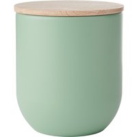 Idilica Kitchen Canister with Beechwood Lid, 9 x 10cm, Green - Green