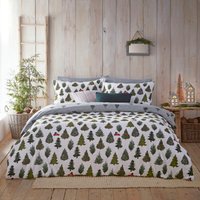Evergreen Brushed Cotton Duvet Cover Set - Pine Green / King