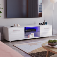 Cosmo 2 Door LED TV Unit - White / 140cm