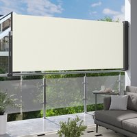 Retractable Side Awning for Patio Railing - Beige / 120cm