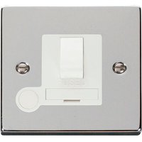 Polished Chrome 13A Fused Connection Unit Switched With Flex - White