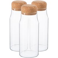 Glass Storage Bottle with Cork Lid - Clear / 0.72l / 6