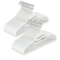 SONGMICS Non-Slip Plastic Hangers, Coat Hangers - White / 0.6cm / 4.2kg