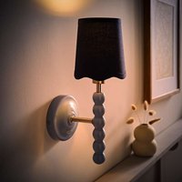 Bobbins Pastel Wall Light with Linen Scallop Shade - Blue / Yes / 1