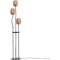 Lifeideas 3-Light Rope Shade Floor Lamp - Brown&Black