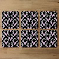 Geometric Animal Print Coaster - Pink
