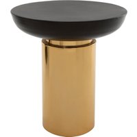 Kensington Townhouse Black and Gold Side Table with Column Base - Gold