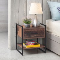 Abbey Bedside Table With One Drawer - Rustic Oak