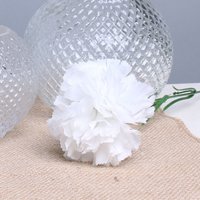 Artificial Silk Single Carnation - White