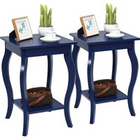 Set of 2 End Tables Accent Table - Blue