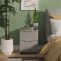 Plymouth Ready Assembled 2 Drawer Bedside Cabinet - Uniform Grey & Dusk Grey