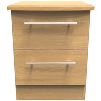 Sherwood Ready Assembled 2 Drawer Bedside Cabinet - Modern Oak