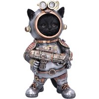Cat Tack Space Steampunk Figurine - Silver
