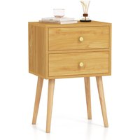 Mid-Century End Table Bedside Table - Brown