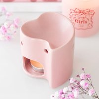 Ceramic Heart Bowl Oil Burner - Pink