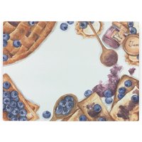Blueberry Pie Worktop Protector - Large Textured Glass Chopping Board - Purple