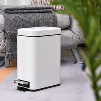 HOMCOM Rectangular Compact Bin Steel Body - White