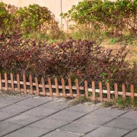 Outsunny Pack of 12 Wooden Border Fences - Brown