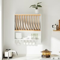 SoBuy Wall Mounted Kitchen Plate Cup Rack - White