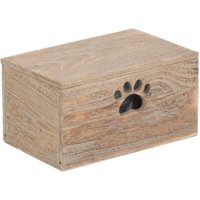 Wooden Dog Treat Box - Brown