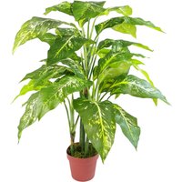 Large Fox Aglaonema Tree Artificial Plant With Metal Planter - Green