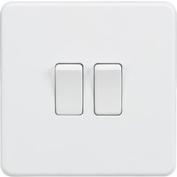 Knightsbridge Screwless 10AX 2G 2-Way Switch - Matt White - SF3000MW - Matt White