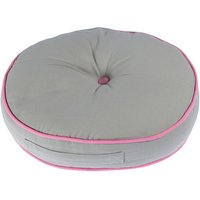 Homescapes Grey and Pink Round Floor Cushion - Grey