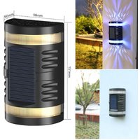 Solar Hollow Pattern Outdoor Garden Patio Wall Lights - Colourful Light / 2