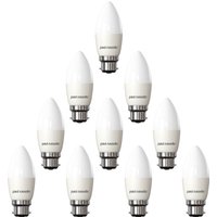 60W LED 6.5W Candle B22 Warm White Bulb - White / 10