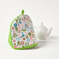 Tea Cosy Double Design Retro Flower Teapot Warmer - Green