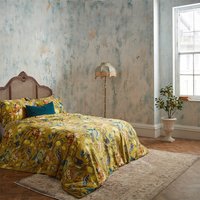 Morton Floral Premium Cotton Sateen Duvet Cover Set - Ochre / Superking