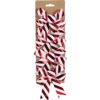Set of 4 Red Striped Bows