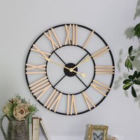 Large Skeleton Wall Clock - Gold
