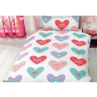 Hearts Polycotton Duvet With Pillowcase - Multicolor
