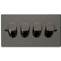 Black Nickel 4 Gang 2 Way LED 100W Trailing Edge Dimmer Light Switch - Black Nickel
