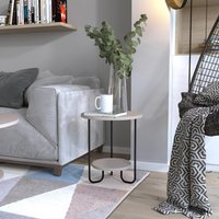 FWStyle 2 Tier Round Side End Table Scratch Resistant - Mocha Grey